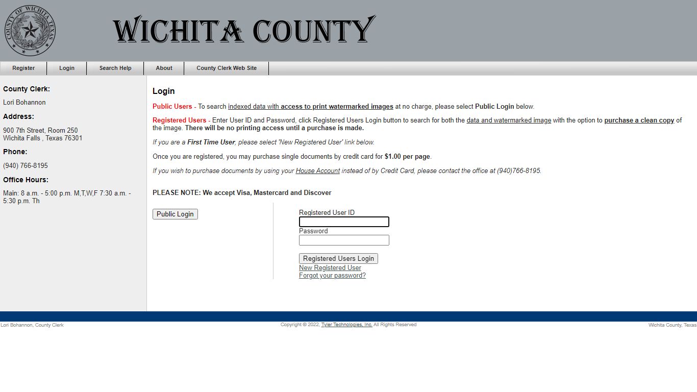 Login - Wichita County, TX Recorder