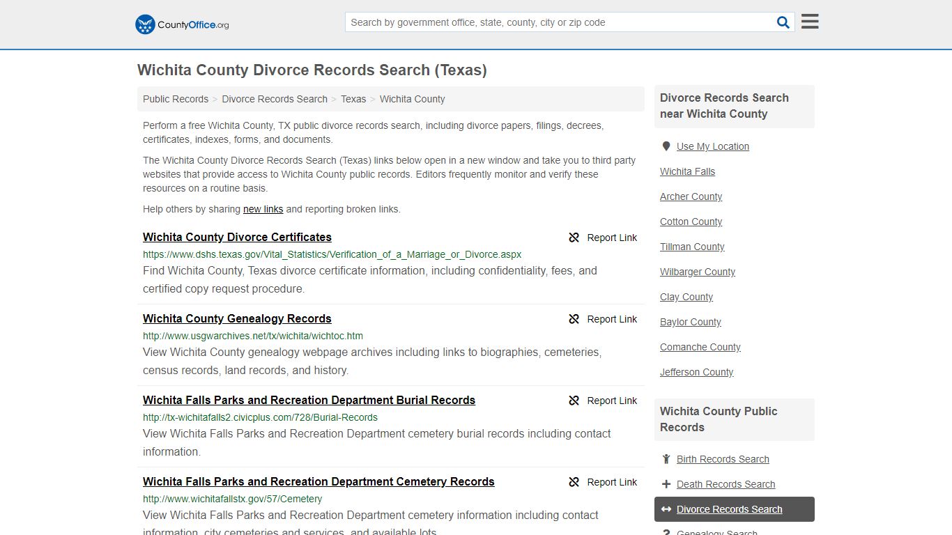 Divorce Records Search - Wichita County, TX (Divorce ...